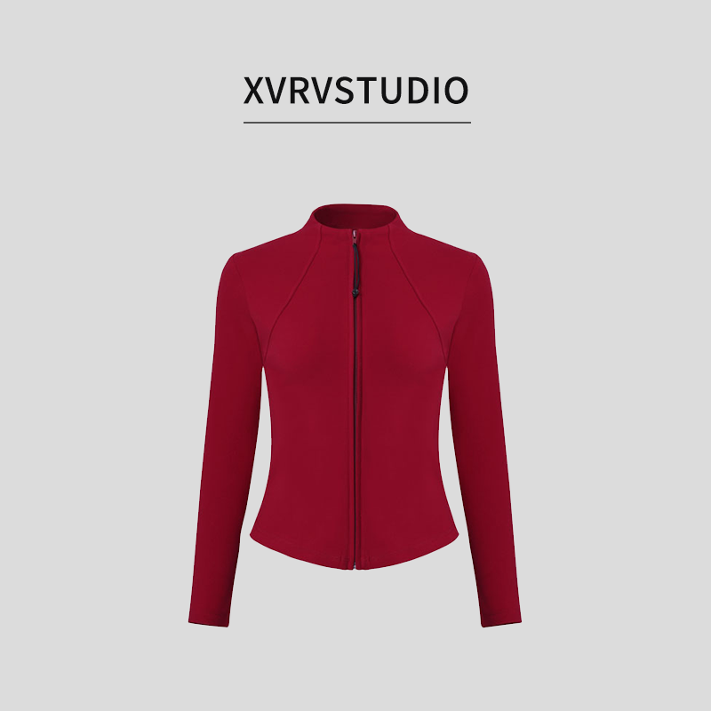 XVRV【秋季新品】2025运动跑步新款外套全拉链立领长袖健身上衣服