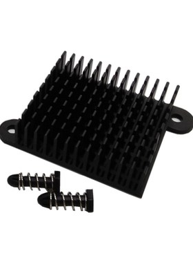 CPU电子铝散热器 南北桥q散热片对角带胶钉35*35*10MM黑色孔间距4