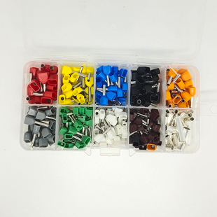 te双线管型接线端子冷压两线y并线压线针式 插针头针线耳铜鼻子针