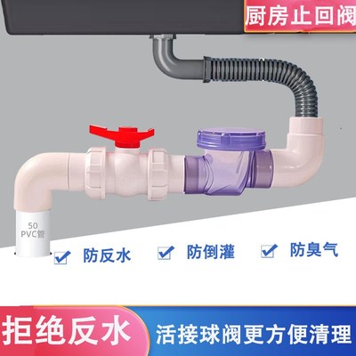 低层50防反水止逆阀厨房洗衣机单向阀排水管下水道防Y倒灌止回阀