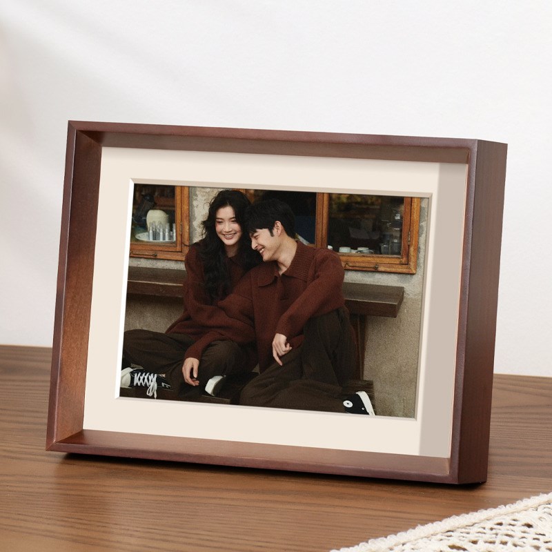 相框空框摆d台高级感定制洗照片做成相册加打印6寸7寸8实木展示架