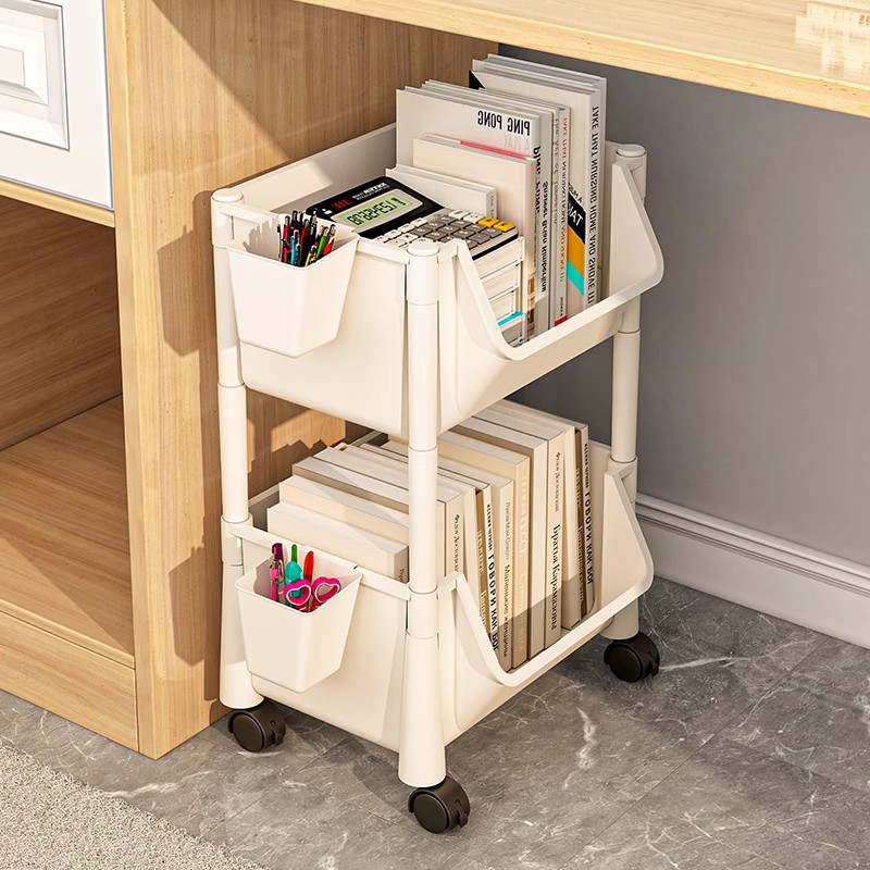 桌下书架书桌收纳置物架幼儿园落地可F移动书包小推车学生教室书