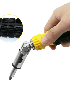 黄圆柄棘轮扳手 180度角度变换可正反转 内六角635mm棘轮螺丝批