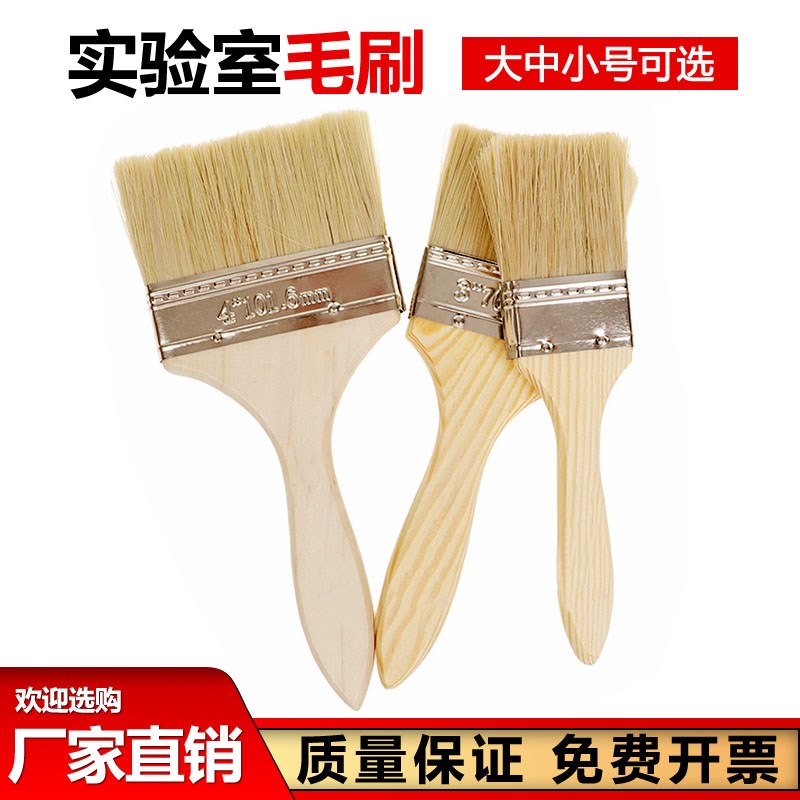 实验室专用毛刷 木头手柄毛刷大中小 刷子油漆刷涂料刷清洁棕毛刷