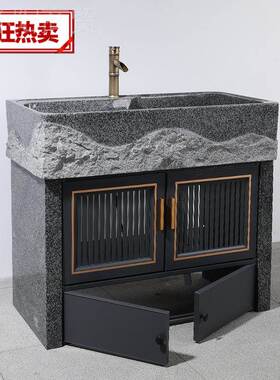 天然大理石洗盆室外衣池洗自建房别墅户池外CEK手台盆一体整石水