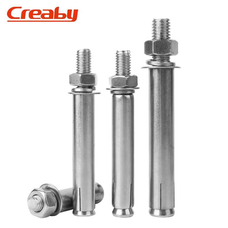 304/201不锈钢外膨胀螺丝螺栓镀锌加长拉爆管钉M6M8M10M12M14-M20