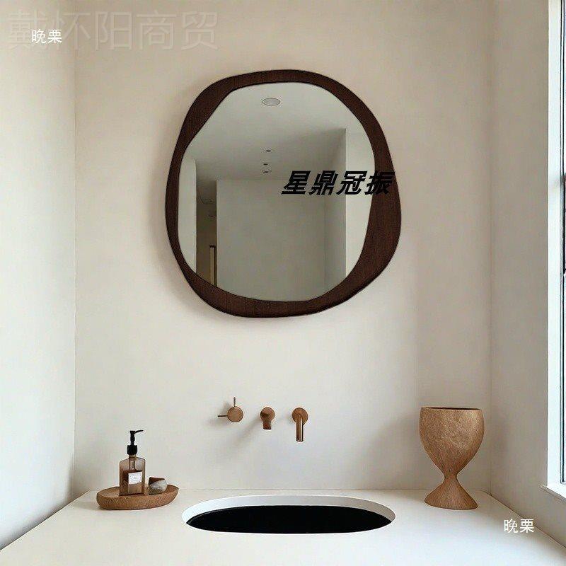 美式复古卫生不间浴室古EVH壁镜挂中梳妆镜子法式规则异形化妆镜