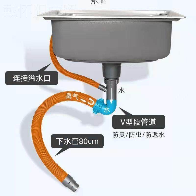 加厚单304不锈钢水厨洗菜洗碗池手盆一体成洗型见详情单盆单盆房