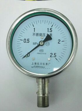 上海仪川仪表厂不锈钢压力表 Y100bf 025mpa 100mm m20x15