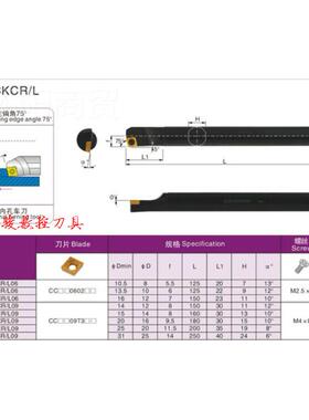 SC0KCRLNFA 数控内镗孔刀杆S/1K/12M/16Q-SKCR/LC06 09钝角内孔刀