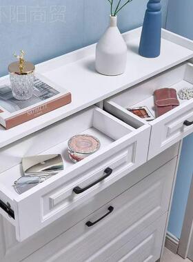 北欧超薄翻斗鞋柜门口家用省简约量现代大容收纳关柜空间白94304