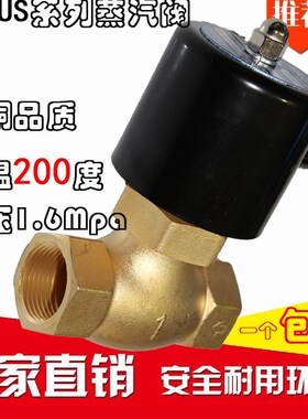 6分蒸汽电磁阀 蒸气阀 2L200-20 耐高温电磁阀 US-20 AC220V24V