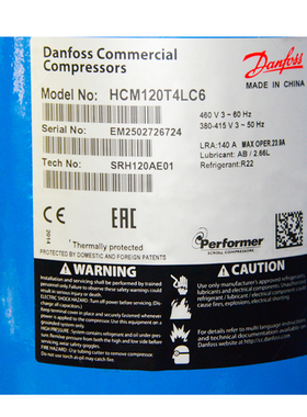 HCM120T4LC6 HCM109T4LC6 全新丹佛斯9P10匹冷水机热泵涡旋压缩机
