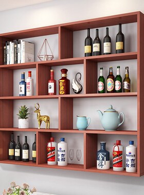 现代简约壁挂酒柜酒架墙上置物A架简易酒格餐厅挂壁挂酒柜式红酒