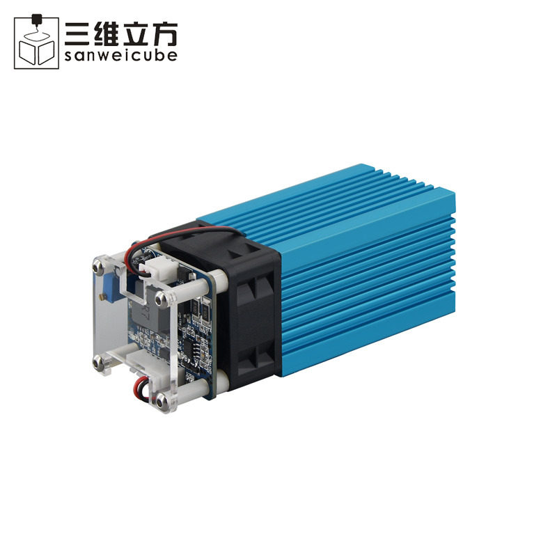DIY大功率激光头 450nm 5.5WD定焦蓝光切割激光模组桌