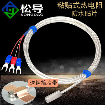 粘贴式Pt100热电阻表面端面温度传感器Pt1000无孔贴片温度探头