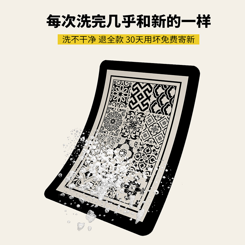 厨房地垫防c滑防油可擦免洗脚垫子硅藻泥厨房地垫l形吸水防脏地毯
