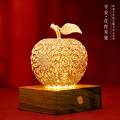 苹果摆件客厅轻奢高档花丝酒柜电视柜装 饰品客厅办公室黄铜工艺品