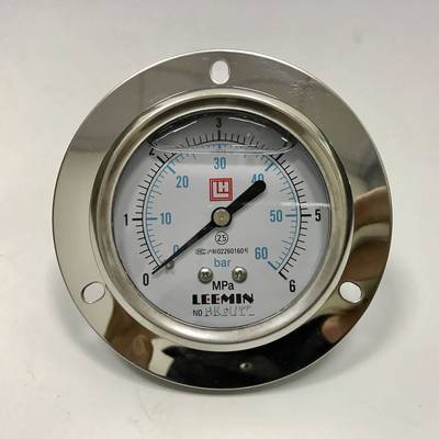 LH 0-6mpa 60bar YN63-IV轴向带边耐震压力表 LEEMIN 61mm