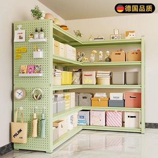 德国家用L型90度转角多层收纳置物架洞洞板储物架7字L型拐角货架