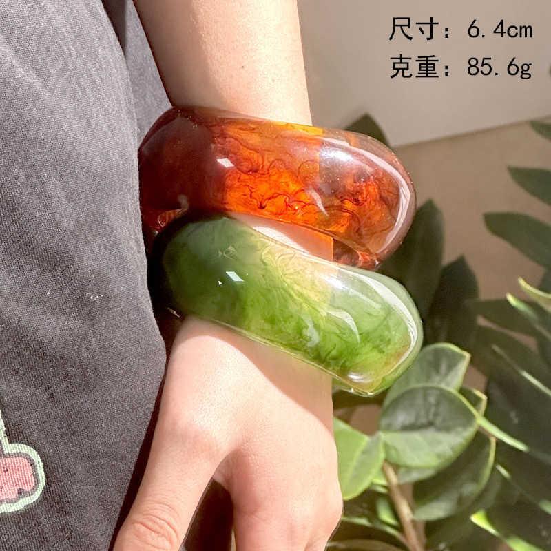 复古港风晕染圆形手镯时尚小众个性手环百搭气质高级感设计手饰女