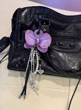 小红书同款y2k仿真蝴蝶兰花挂件高颜值ins挂件钥匙扣送闺蜜礼物