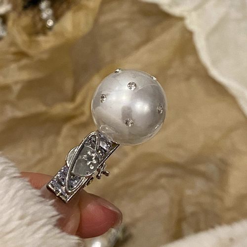 韩版ins风黑白珍珠闪钻星球发夹精致小众独特高颜值bb夹边夹发饰