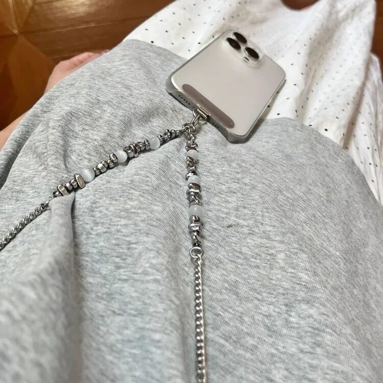 韩系简约高级感长款链条手机链