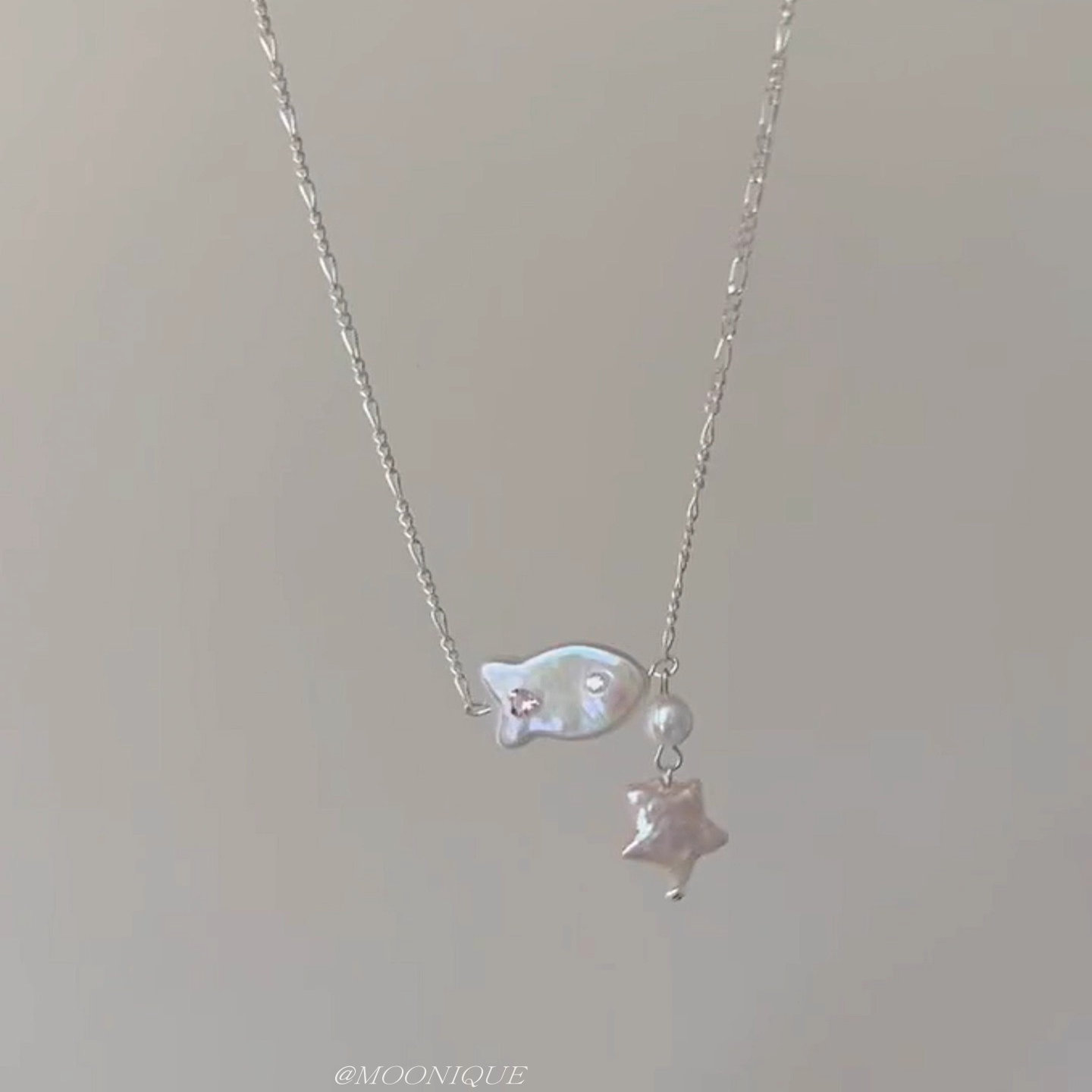 巴洛克珍珠星星小鱼项链
