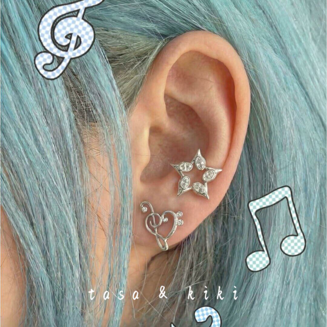 古早千禧感音符星星满钻超闪耳钉