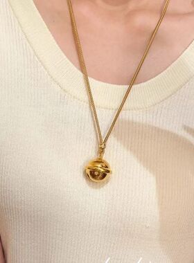 金色铃铛项链女款2025新款爆款轻奢小众高级感毛衣链配饰早秋新品