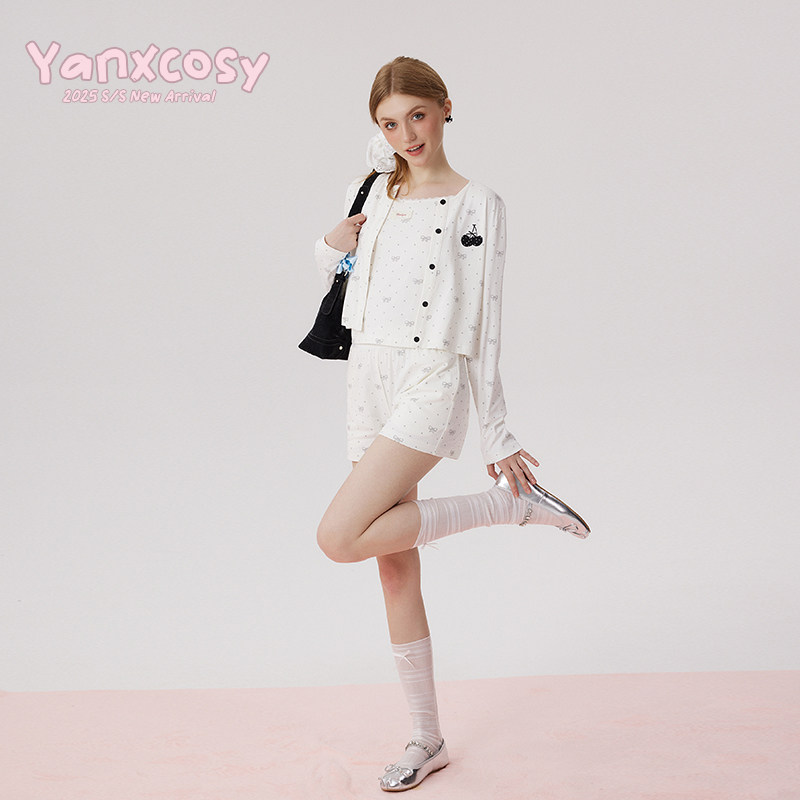 YANXCOSY2025新款少女甜美公主风睡衣夏款自带胸垫吊带家居服