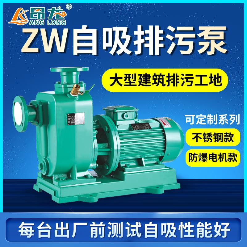 ZW自吸排污泵不锈钢防爆自吸泵7.5kw卧式分体无堵塞污水自吸泵