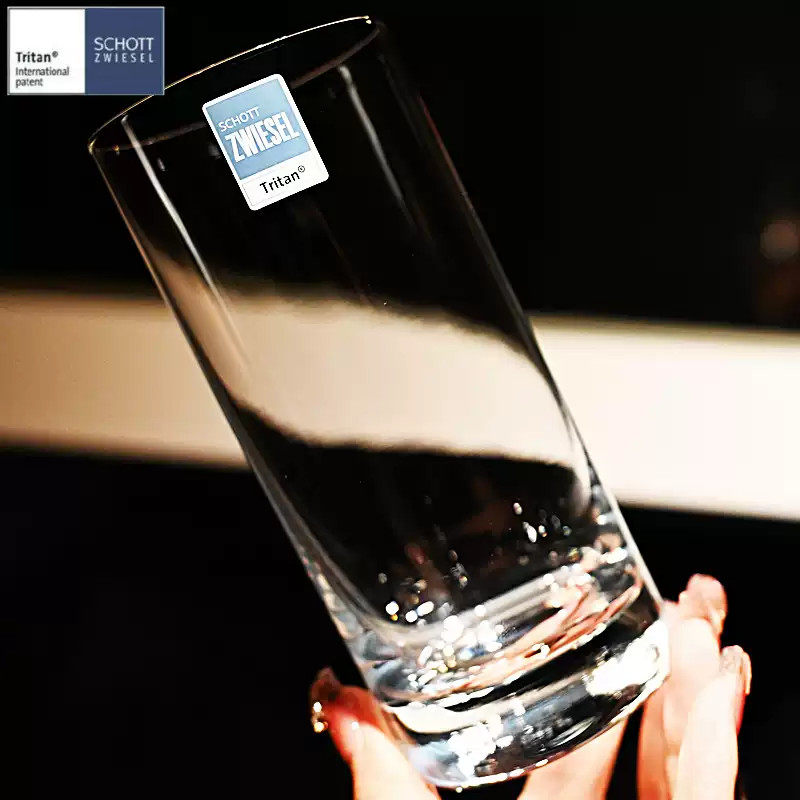 德国进口水晶玻璃直身啤酒杯饮料可乐绿茶水杯威士忌洋酒杯子套装