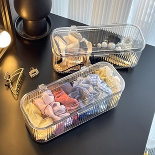 发饰收纳盒桌面透明防尘s大肠发圈发夹头绳饰品手串手镯精致首饰