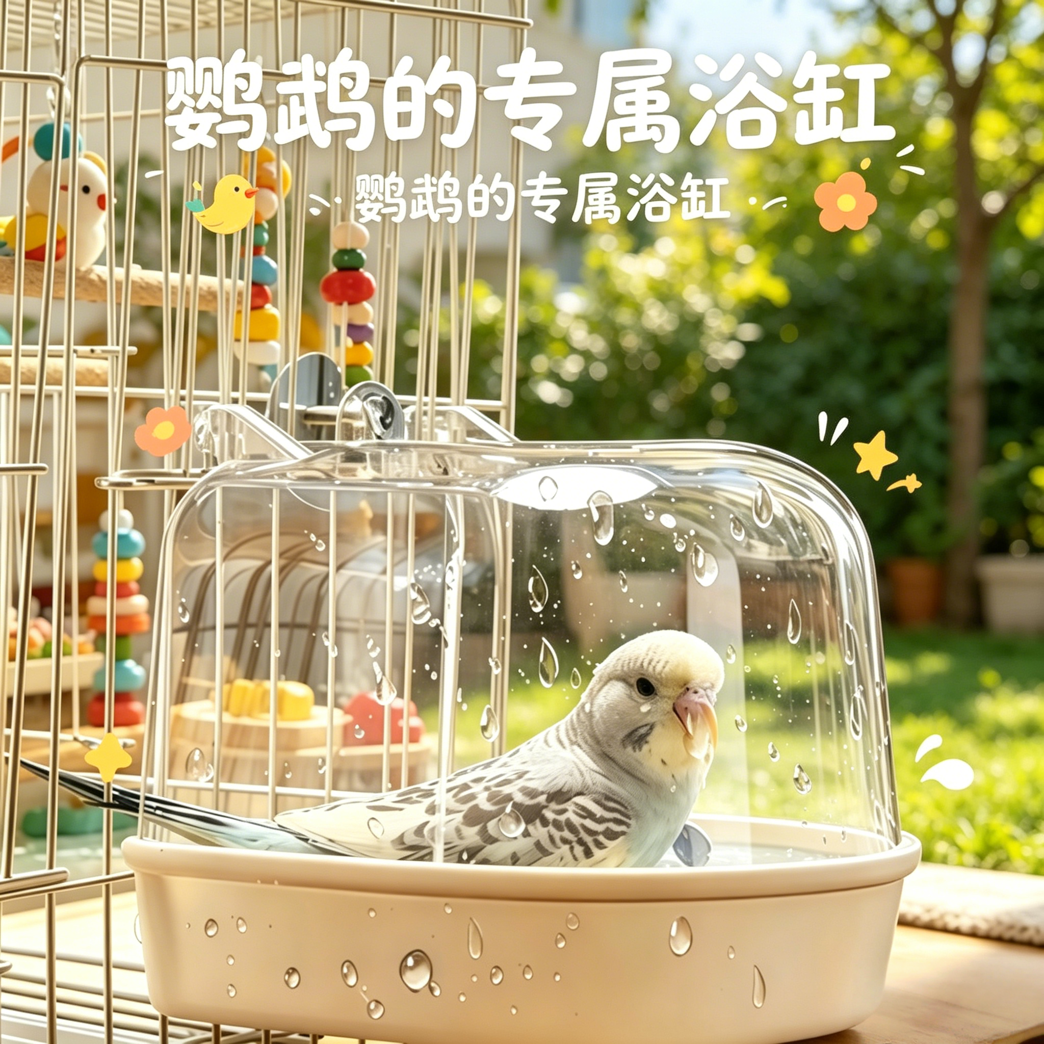 鹦鹉洗澡盆鹦鹉洗澡神器玄八哥洗澡盒凤专用洗澡盆自动小鸟洗澡器