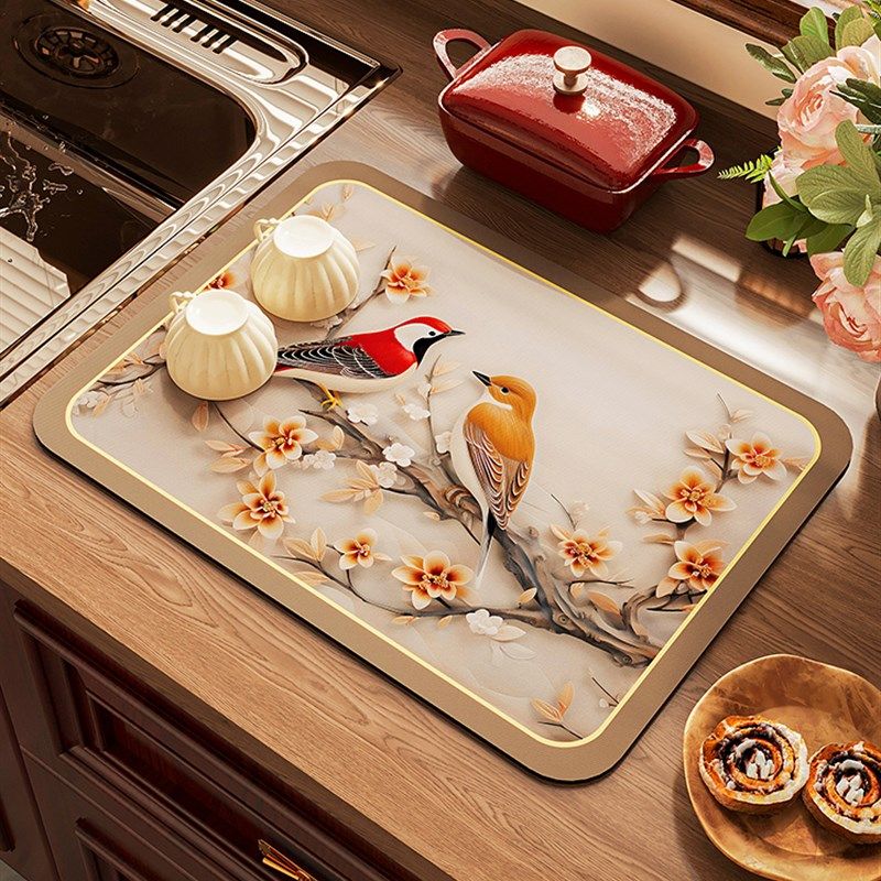 厨房台面硅藻泥沥水垫防滑隔热吸水F餐桌垫餐具干燥垫杯垫茶吧台,居家布艺,餐垫,淘宝优惠券,粉丝福利购,淘宝优惠卷