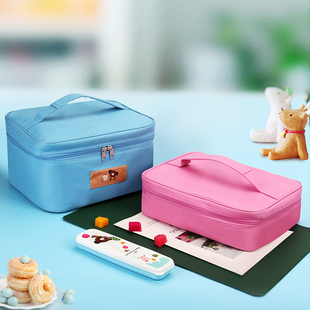 扁平饭盒袋手提包保温儿童饭盒包大号防水带P饭包长方形学生餐包