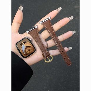 适用vivowatchGT2代小蛮腰马蹄扣真皮iQOOwatch5/3手表带气质百搭