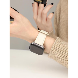 秋冬真皮小米9pro/8pro表带单钉扣小蛮腰款表带红米watch5/watch4