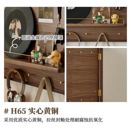 黑胡桃电表箱盒遮挡网红装饰画A配电闸箱挂画轻奢开门式实木置物