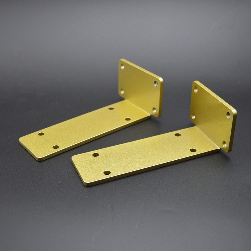 金色L型支架墙上三角架承重隔板托架层板托三脚S架置物架直角托厚