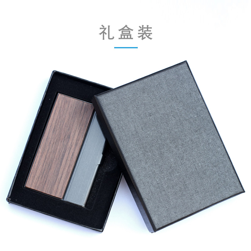 实木名片夹便携式简约随身名x片盒商务女士个性名片夹男式刻字精