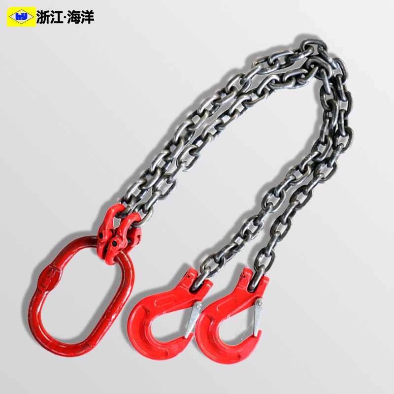 G80锰钢链条索具单腿起重t链条吊索具单支链条吊具 吊钩 吊环 铁