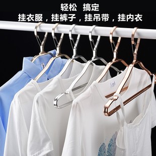 高层防风衣架卡扣铝合金无痕自动卡扣防掉衣架防R风家用室外晒衣