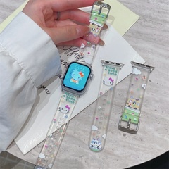 HelloKitty适用苹果手表表带iwatchS10新款透明硅胶s9高级透气防水iwatchS8/7可爱卡通休闲6/5女款凯蒂猫夏季