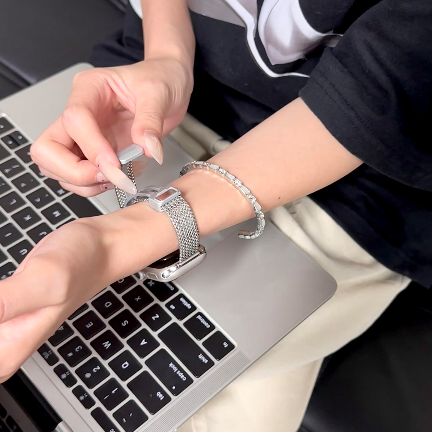 适用苹果s11手表表带麦穗男女款