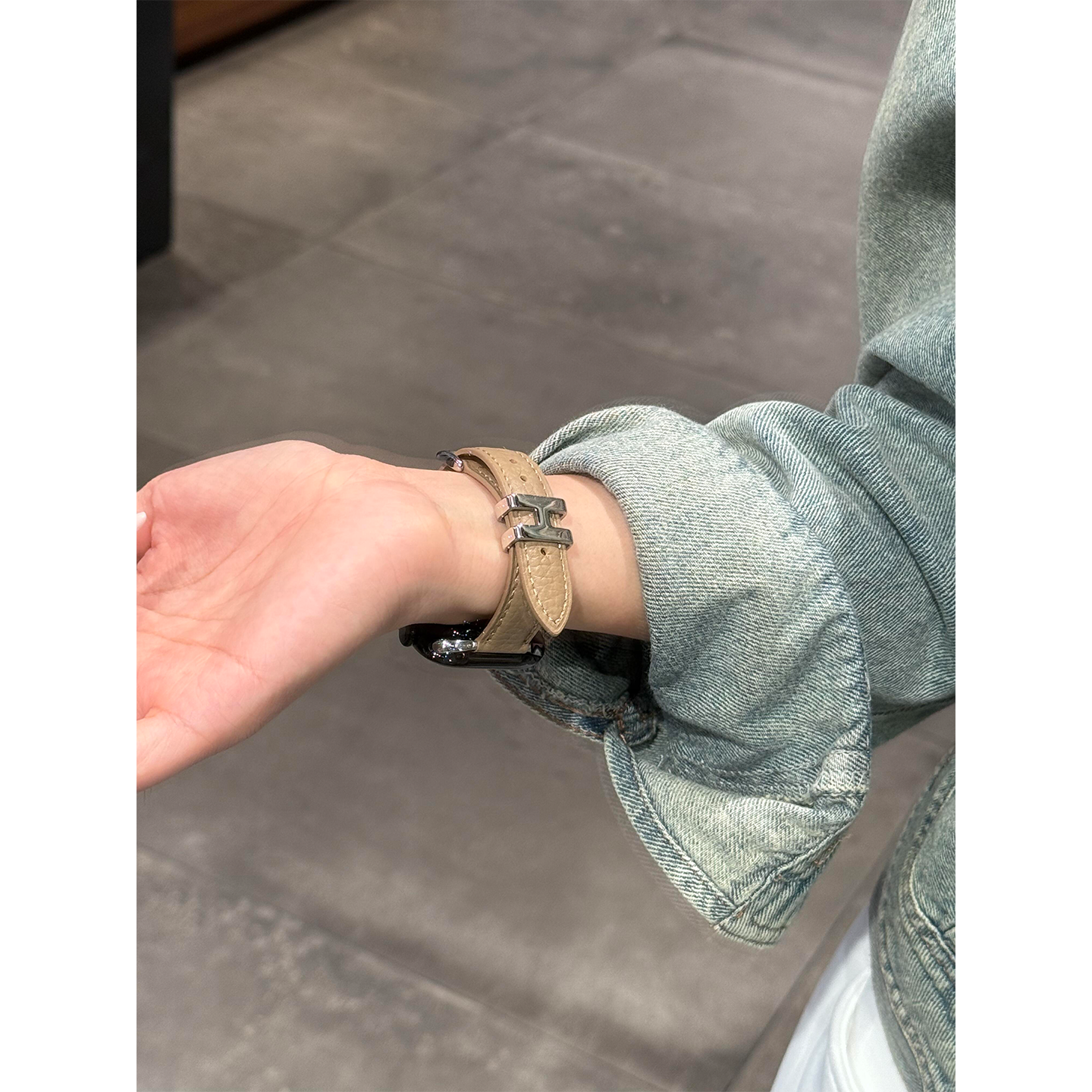 苹果s11手表表带真皮s10腕表带se