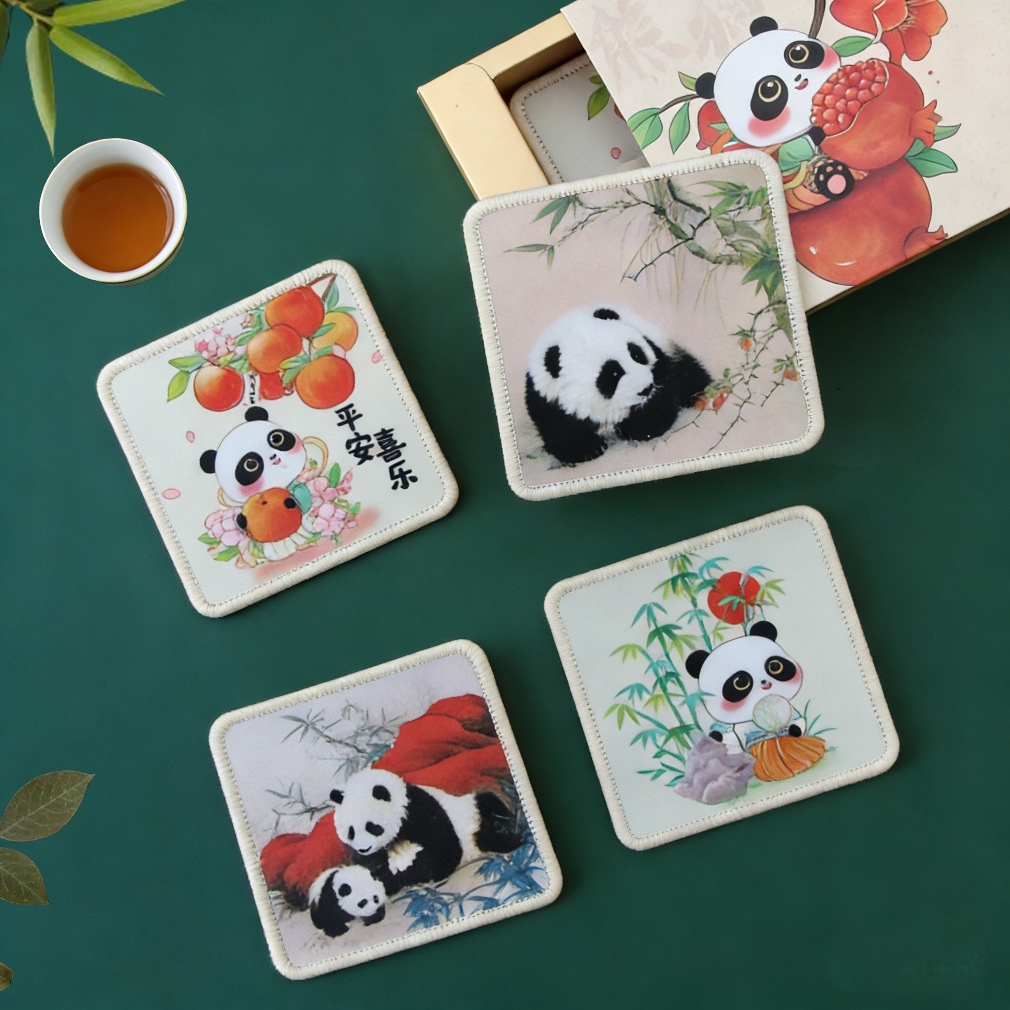 熊猫周边文创丝绸杯垫送外国人的中国风特色北京伴手礼品新年礼物,节庆用品/礼品,文化创意杯垫/餐垫,淘宝优惠券,粉丝福利购,淘宝优惠卷