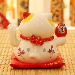 自动摇手大号招财猫摆件开业生意兴隆礼物家用乔迁发财猫收银前台